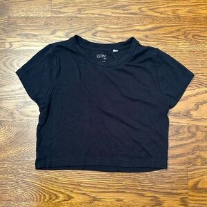 Ribbed Black Crop Top